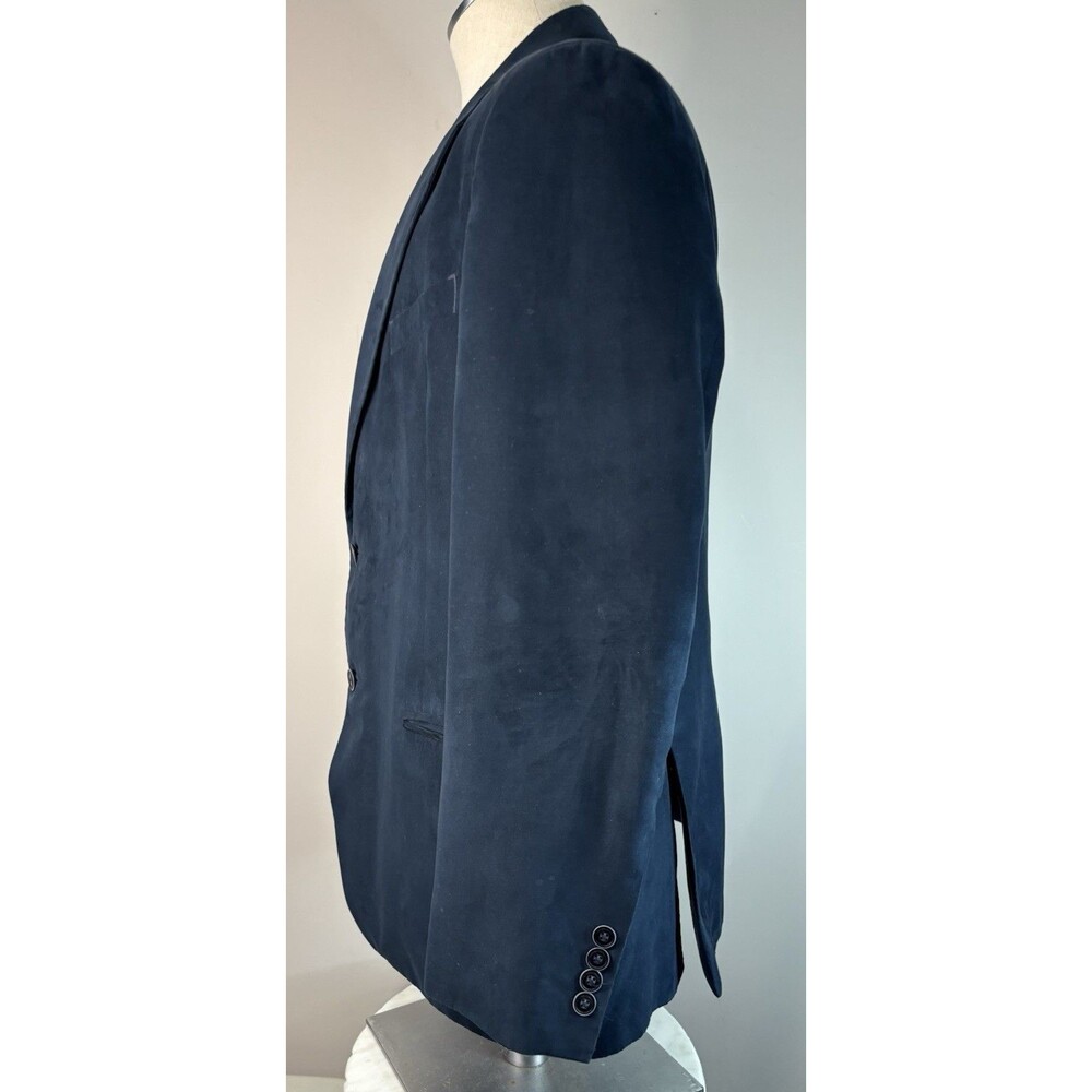 Nautica Sport Coat Men’s 44R Branford Faux Suede Blazer Suit Jacket Navy Blue - Picture 2 of 10